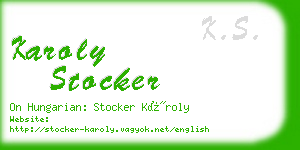 karoly stocker business card